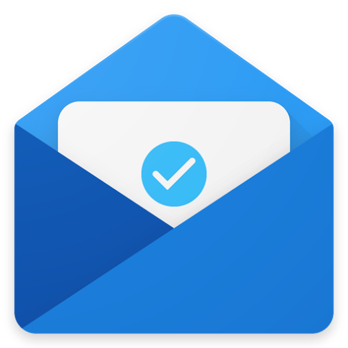 Blue mail icon with check mark